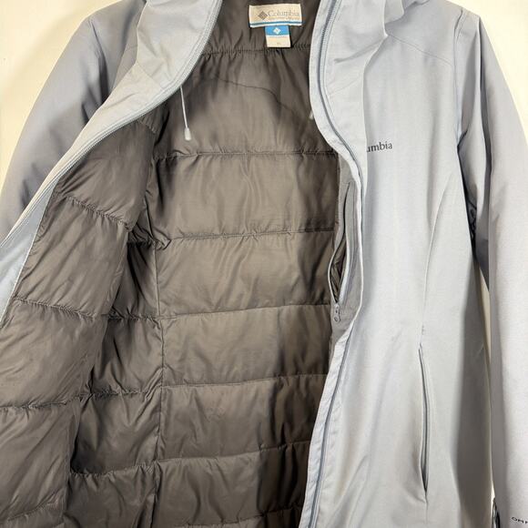 Columbia Long Jacket Puffer Coat XL Grey Hooded Warm Insulated Cold Weather Gear - Picture 7 of 9